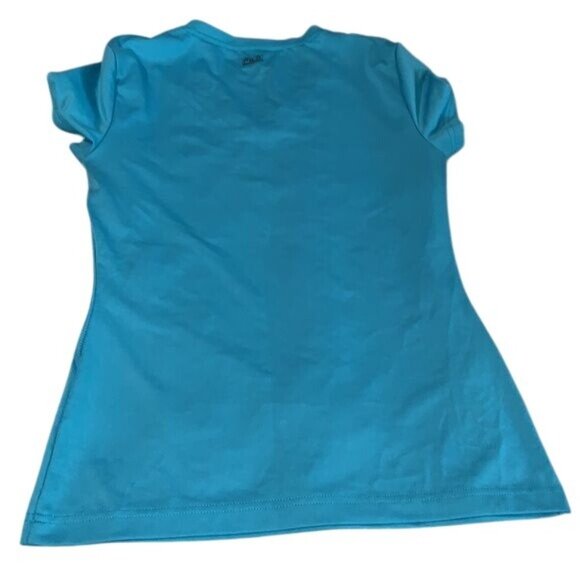 Fila Womens XS Blue V-Neck Activewear Shirt With Mesh Panels Polyester/Spandex B - Picture 5 of 7